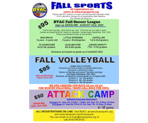 FALL Soccer, Volleyball Information